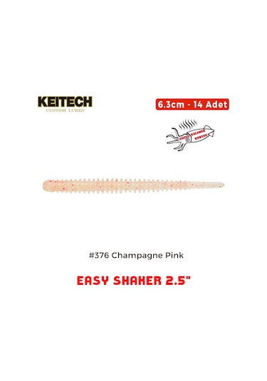 Keitech Easy Shaker 6.3cm 2.5" 376 Champagne Pink Kokulu Silikon Kurt
