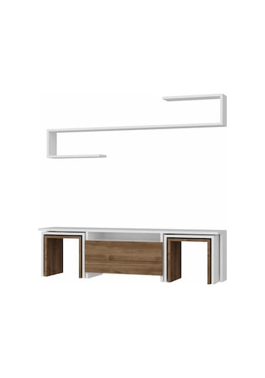 Dekorister Ege Tv Ünitesi Beyaz-Ceviz