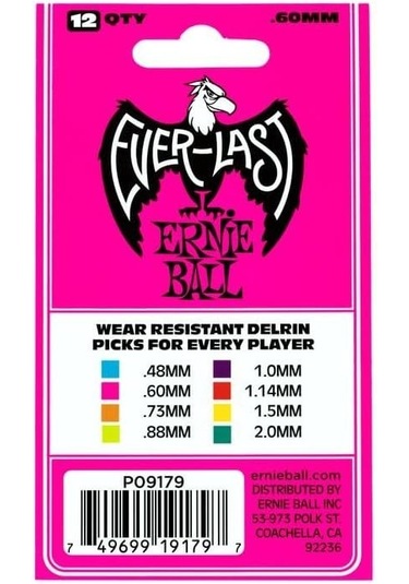 Ernie Ball P09179 Gitar Penası 12 Adet Everlast 0.60 Mm Pembe