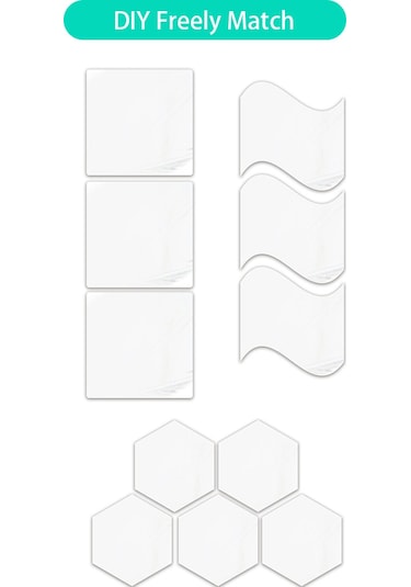 Yifomall "yapışkan Akrilik Ayna - Dekoratif Duvar Aynası 20x20cm Kare " Diğer