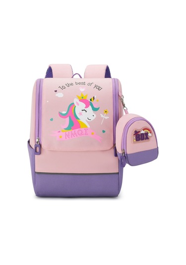 Sevimli Karakterli İlkokul Çantası Anime Ve Çizgi Film Desenli Sırt Çantası, Kore Tarzı Çocuk Okul Çantası, Uzay Temalı Renkli Ve Eğlenceli Kız Ve Erkek Öğrenciler İçin Mor