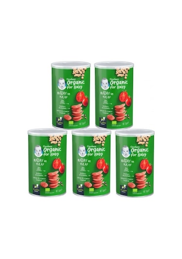 Gerber Organik Buğday ve Yulaflı Bebek Atıştırmalığı 5 x 35 G