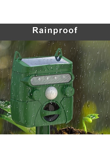 Uu0383 Ultra-sonik Hayvan Kovucu Açık Havada Hareket Sensörlü Yeşil