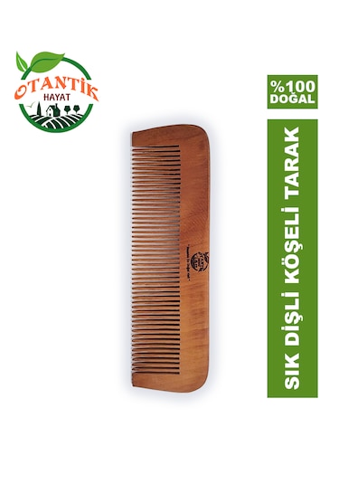 Otantik Hayat Ahşap Sık Dişli Tarak 15 x 5.5