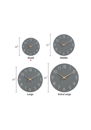 Modern Sessiz Duvar Saati 10 Gri Ahşap Tik Tak Etmeyen Yatak Odası Ofis Dekoru B Diğer