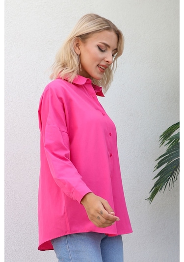 Nurneva Basic Model Gömlek Fuşya-fuşya Fuşya