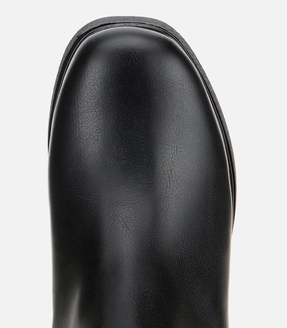 Hotiç Kadın Siyah Lastik Detaylı Kalın Topuklu Bot 01boh315070a100 01boh315070a100 Siyah