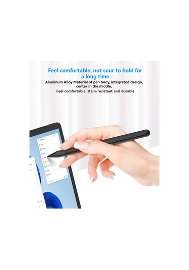 Gajeena Mpp Protokolü Aktif Doku Kalemi - Surface, Asus, Hp, Dell Uyumlu - Hızlı Şarjlı, Dokunmaya Dayanıklı, 80 Saat Kullanim Süresi - Gri