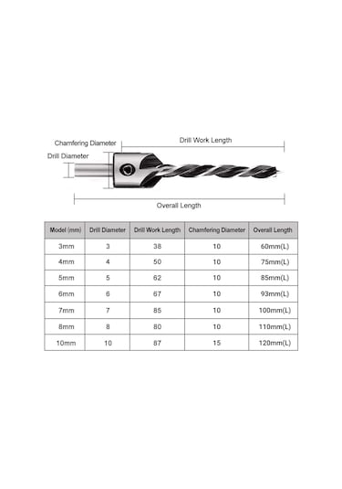 Xindoker 7 Parça Hss Üç Uçlu Havşa Matkap Ucu Seti, 3mm-10mm, Ahşap İşleme Ve Pilot Delikler İçin, L Anahtarı Dahil