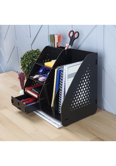 Focus Hexa Çekmeceli A4 Evrak Rafı Masaüstü Organizer Siyah Renk