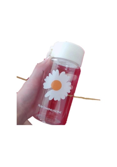 Papatya Su Şişeleri Şeffaf Plastik Su Bardağı Halatlı Buzlu Su Bardağı Kız İçme Şişesi Çay Suyu Kupa