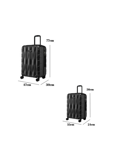 2'li Valiz Seti Büyük Boy - Kabin Boy Siyah-siyah 1167-s Siyah