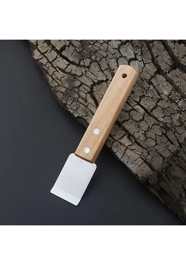 Elmpaly 2 Adet Ahşap Saplı Çok Amaçlı Metal Kazıyıcı - Leke Tutkal Fırın Temizlik Aleti