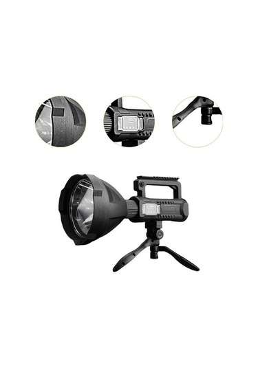 Ulzyvf Yeni Model Createtech Taşınabilir Suntek Siyah Feneri El Çalışma 11,4cmx11,4cmx26,9cm Kw Siyah Siyah