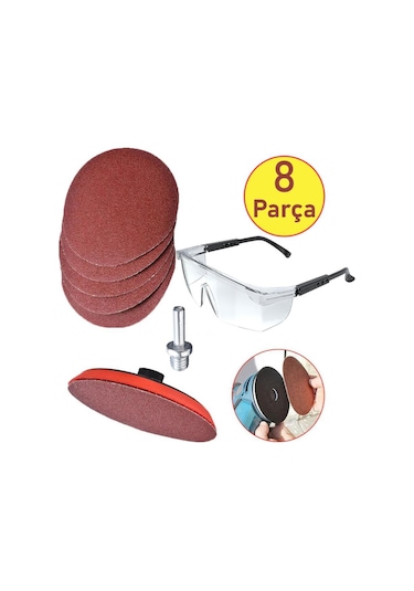 Ugr Cırt Zımpara Seti Matkap Aparatı Gözlük 115 Mm 8 Parça N11.7873