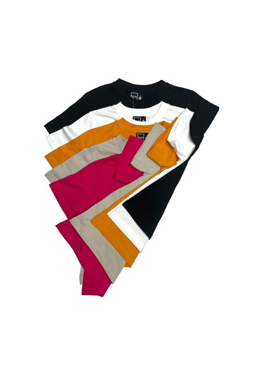 Çocuk Basic T-shirt Kız Erkek Unisex %100 Pamuk 5'li Paket Kk-1