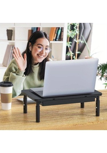 Xuweiwei Siyah Depolama İle Ergonomik Monitör Standı Hava Kanalı Alan Tasarruflu Masa Üstü Yükseltici 19.96 Kg Kadar Alüminyum Alaşım