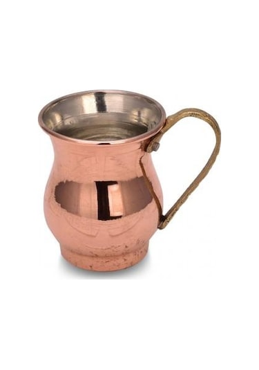 Turna Bakır Mini Zemzem Maşrapa Düz 100 ML Kırmızı Turna0496-1
