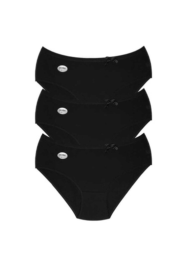 Dondeza Deza Lüx Bambu  3'Lü Rahat Hassas Ciltler Için Siyah Kadın Külot Siyah