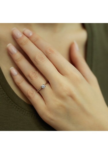 Lova D Renk 0,20 Karat Pırlanta Tektaş Yüzük - 1040064