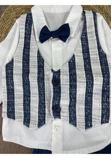 Erkek Bebek Papiyonlu 2 Li Takım Lacivert