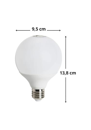 15watt E27 Duylu 6500kelvin Beyaz Işık 1350lümen A Enerji G95 Led Glop Ampul 2 Adet