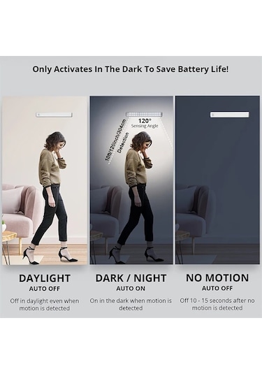 Oldfriend Aiwellkay Şarj Edilebilir Led Hareket Sensörlü Dolap Altı Aydınlatma Sıcak Beyaz Sıcak Beyaz