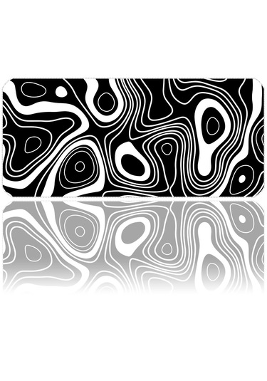İlyuka Mousepad 90x40cm Büyük Boy Xxl Black And White Top. Map