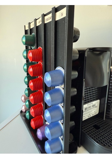 Kapsül Kahve Tutucu Dekoratif Standı 70 Kapasiteli Nespresso Uyumlu Siyah