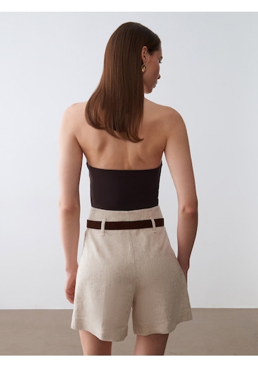 Dilvin 32973 Degaje Yaka Top-koyu Kahve