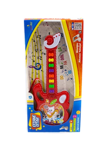 Oyuncak Pilli Müzikli Efsane Oyuncak Gitar Kırmızı