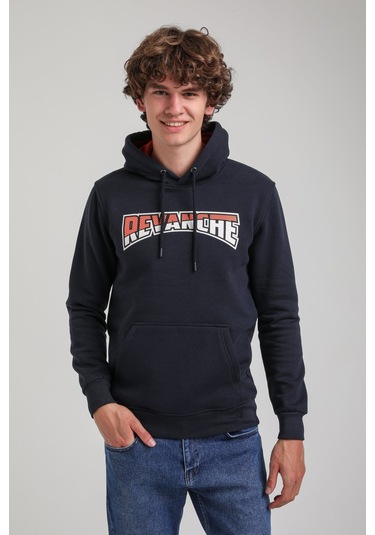 Kapüşonlu Lacivert Slim Fit Hoodie 23fwm64058 Lacivert