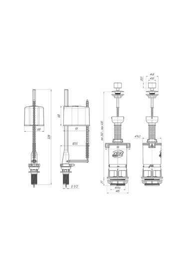 Anı Plast Klozet Tankı Bağlantı Seti, Alt Bağlantı G 1/2" Rakorlu 372004024