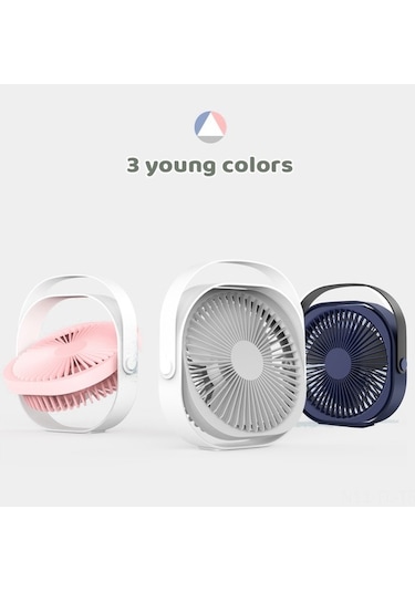Pazly Çevreleyici Masa Fanı M102, 4000mah Pil, 360 Derece Dönem, Sessiz, Taşınabilir, Ev Tipi, Pembe