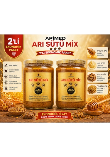 Arısütü Mix 2'li Set 2 700 Gr - Arı Sütü, Yaş Polen, Propolis, Perga Ve Bal Karışımı -