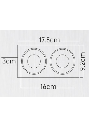 Maxled Sıva Altı Gu 10 Duylu İkili Siyah Platin Dekoratif Spot Kasa Mx 2014
