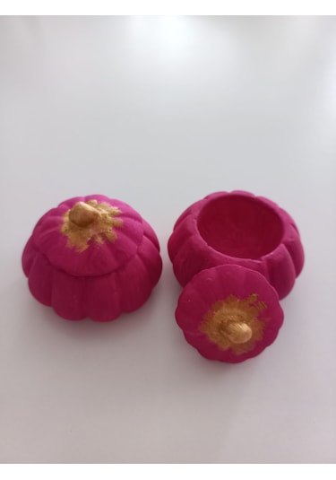 Mini Balkabağı 6'lı Lokumluk, Kahve Yanı Sunumluk Renkli Dekoratif Obje 02