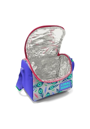 Coral High Kids Gümüş Lavanta Tavus Kuşu Desenli Thermo Beslenme Çantası 11869