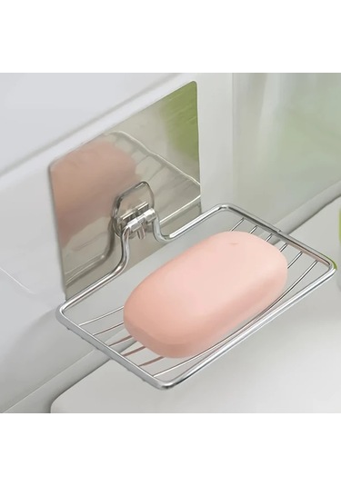 Sunshine011 Silvery Paslanmaz Çelik Sabunluk - Duvara Monte, Paslanmaz, Kolay Kurulum Gümüş