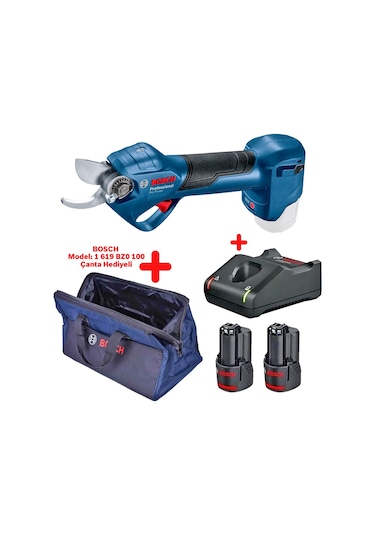 Bosch Pro Pruner 12 V 2 Ah Çift Akülü Dal Budama Makası +  Bosch Taşıma Çantası