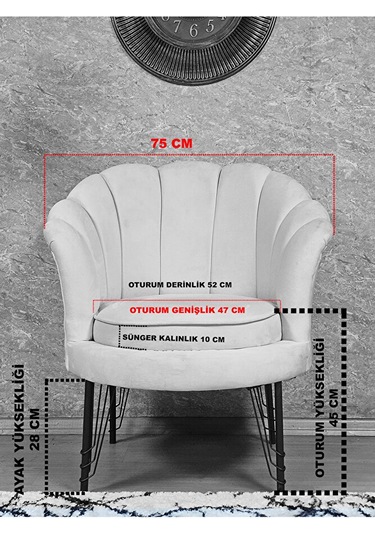 Tekli İstiridye Gold Kaplama Telli Ayak Çay Seti Koltuk Tekli Ber Çok Renkli