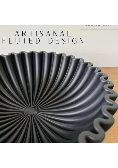 Maxaccess Büyük Dekoratif Beyaz Resin Fırfırlı Kase, 7.87x2.95 Inç, İç Ve Dış Mekan İçin Beyaz