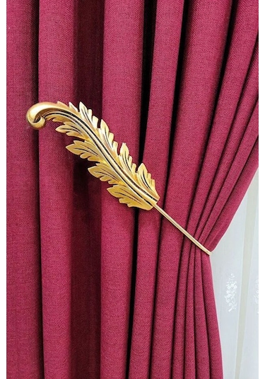 Fon Perde Toplayıcı Yaprak Renso 2 Adet 1sağ-1sol Gold