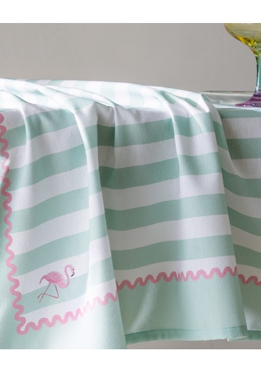 Louve Pamuklu Masa Örtüsü - Mint/beyaz - 150x150 Cm 8684427278246 Çok Renkli