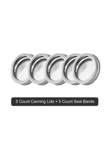 Ulzyvf 70mm Sızdırmaz Teneke Mason Kavanoz Kapakları - 5 Kapak + 5 Bant, Mikrodalga & Bulaşık Makinesi Uyumlu Diğer