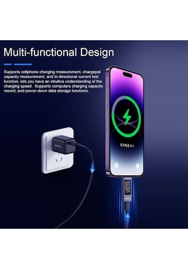 Diğer Voltmetre Type-c Test Telefonu Şarj Pd Ölçer Güç Gövde Doğru Cihazı Cep Alüminyum Alaşımlı Akım Cv