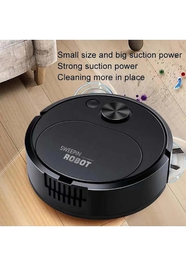 Dancemonkey Tarla Süpürme Robotu Otomatik Aile Mini Temizleme Makinesi Usb Şarjlı Akıllı Süpürge Siyah, Yeni Tasarım Siyah