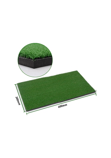 Qingmipy Ev İçi Golf Vuruş Egzersiz Matı - Taşınabilir 60x30cm Nylon Sbr Top Matı - Golf Becerilerini Geliştirme Aleti Yeşil