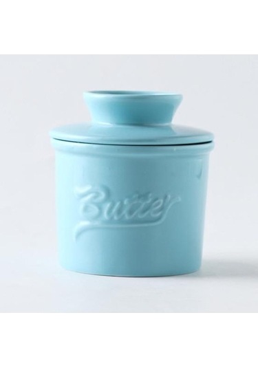 Pazly Fransız Tereyağı Seramik Güveç, Kapaklı Tereyağı Kavanozu, Yumuşak Tereyağı Saklama Kavanozu, Cam Göbeği Tasarımı, Minimalist Mutfak Aksesuarı Cam Göbeği