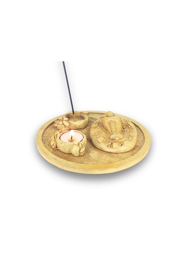 Antik Mısır Daire Sarcophagus Lahit Çubuk Tütsülük Ve Tealight